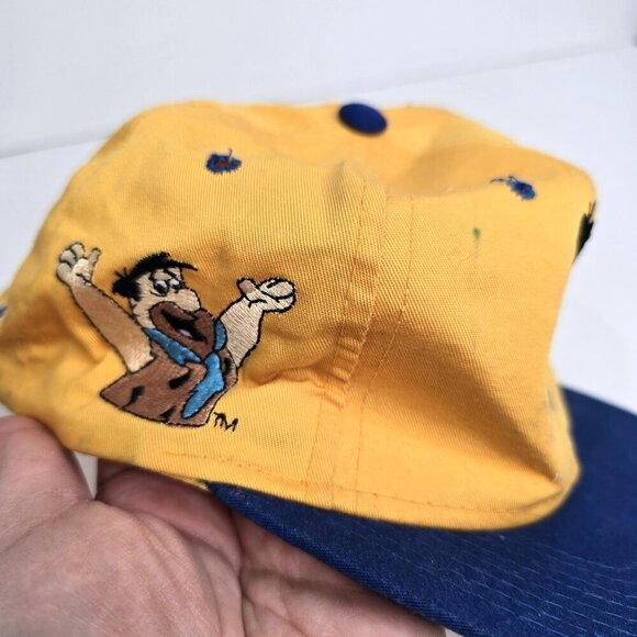 Vintage Rare 1993 Fred Flinstone Yellow Yabba Dabba Doo Snapback Hat Cap - Picture 8 of 8